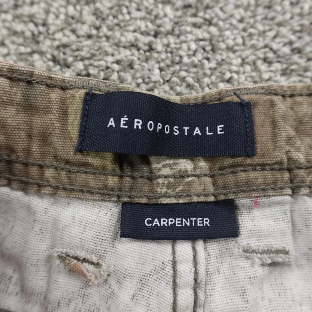 Aeropostale Jeans Mens M 34X30 Brown Green Camo Canvas Carpenter Hunting Outdoor